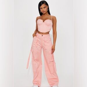 Fashion Nova Pink Two Piece Pants Set
